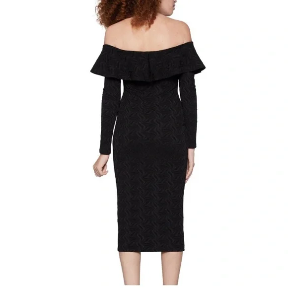(NWT) BCBGeneration Off-the-shoulder Jacquard Knit Midi Sheath Dress S - Picture 2 of 11